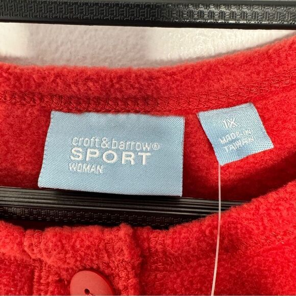 Croft & barrow fall fleece button up cardigan size 1X - Picture 5 of 7